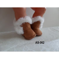 Bruine suede bontlaars met ritssluiting